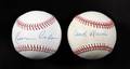 KEVIN COSTNER AND CRASH DAVIS SIGNED BASEBALLS