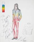 MICHAEL JACKSON SIGNED COSTUME SKETCH