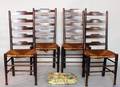 207 SET OF FOUR OAK LADDERBACK SIDE CHAIRS