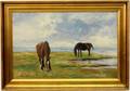 Niels Christiansen Landscape with Two Horses Oil