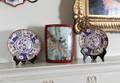 HANDPAINTED LACQUER BOX AND GROUP OF DECORATIVE ASIAN PLATES