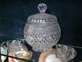 COVERED CUT GLASS BOWL
