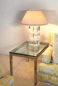 CHROME AND GLASS SIDE TABLES