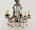 190 LOUIS XV STYLE SIX LIGHT BRONZE CHANDELIER