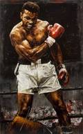 MUHAMMAD ALI SIGNED ARTWORK BY STEPHEN HOLLAND