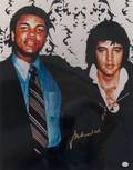 MUHAMMAD ALI SIGNED PHOTOGRAPH WITH ELVIS