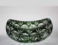169 GREEN OVERLAID CUT CRYSTAL BOWL