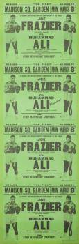 MUHAMMAD ALI VS JOE FRAZIER SIGNED 1971 UNCUT AD CARD SHEET