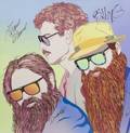 ZZ TOP SIGNED CLAYTON LEFEVRE PAINTING