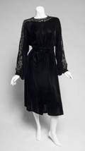 GRETA GARBO BLACK VELVET EVENING DRESS