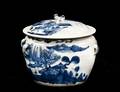 86 BLUE AND WHITE PORCELAIN JAR AND COVER