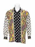 MILES DAVIS VERSACE SILK PAISLEY AND POLKA DOT SHIRT