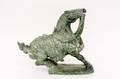 Chinese Carved Spinach Stone Horse Sculpture