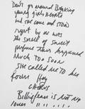 MICHAEL JACKSON HANDWRITTEN LYRICS