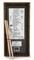 PEARL JAM SIGNED EPHEMERA AND SNARE DRUM