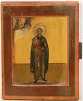 A RUSSIAN ICON OF SAINT RAMAN 19TH C