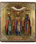 RUSSIAN ICON THREE SAINTS CIRCA 1900