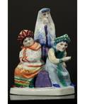 A SOVIET PORCELAIN GROUPING OF KUMUSHKI FIGURINES KUZNETSOV 1921