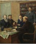 VLADIMIR ALEKSANDROVICH SEROV RUSSIAN 19101968 Lenin in a Meeting