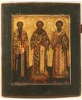 RUSSIAN ICON THREE HOLY HIERARCHS First half of the 19th Century Vladimir Region