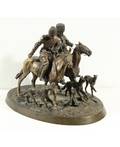 19TH CENTURY BRONZE OF COSSACKS Cossack Hunters with Borzoi