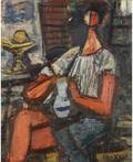 SIGMUND MENKES POLISHAMERICAN 18961986 Seated Girl with Pitcher