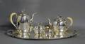 255 FIVE PIECE HAND HAMMERED STERLING SILVER TEA AND C
