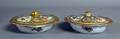 246 TWO ROSE MEDALLION PORCELAIN ENTREE DISHES AND COV