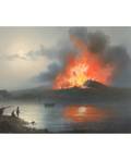 GIOACCHINO LA PIRA ITALIAN 18391870 Vesuvius in Eruption over the Bay of Naples at Night