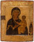 A RUSSIAN ICON OF OUR LADY HODEGETRIA OF SMOLENSK MOSCOW SCHOOL LATE 16TH  EARLY 17TH CENTURY
