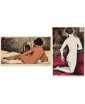 A PAIR OF PRINTS BY ALEXANDER SEMYONOVICH SHENDEROV RUSSIAN 18971967 Nudes with Mirrors