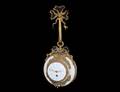 261 EMPIRE STYLE GILT BRONZE AND MARBLE CARTEL CLOCK
