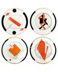 A GROUP OF FOUR PORCELAIN PLATES BY VLADIMIR NEMUKHIN RUSSIAN B 1925