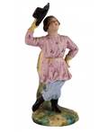 A RUSSIAN PORCELAIN FIGURE OF A DANCING PEASANT BOY KORNILOV BROTHERS PORCELAIN FACTORY SAINT PETERSBURG 18431861