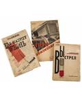 A GROUP OF THREE BOOKS BY A BEZIMENSKY WITH CONSTRUCTIVIST WRAPPERS BY YU ANNENKOV N SPIROV AND A TELINGATER