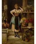 HANS ZATZKA AUSTRIAN 18591945 The Flower Vendor