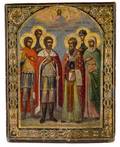 A RUSSIAN ICON OF SELECTED SAINTS 19TH CENTURY
