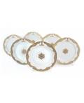 A SET OF SIX RUSSIAN IMPERIAL DINNER PLATES FROM THE BANQUET SERVICE OF ALEXANDER III IMPERIAL PORCELAIN FACTORY 18851889
