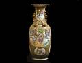 460 LARGE ROSE MEDALLION PORCELAIN VASE