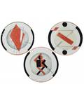A GROUP OF 3 PORCELAIN PLATES BY VLADIMIR NEMUKHIN RUSSIAN B 1925