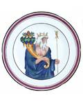 AN EARLY SOVIET PLATE ON IMPERIAL PORCELAIN WITH A DRAWING OF TRITON AFTER DOBUZHINSKY STATE PORCELAIN MANUFACTORY MARIA KIRILOVA ST PETERSBURG 19121922