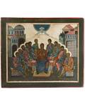 A RUSSIAN ICON OF THE DESCENT OF THE HOLY SPIRIT PENTECOST 19TH CENTURY