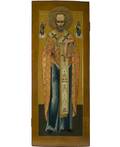 A LARGE RUSSIAN ICON OF ST NICHOLAS THE WONDERWORKER 19TH CENTURY