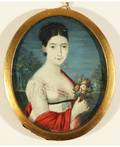 A PORTRAIT MINIATURE OF A WOMAN CIRCA 1827