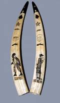 138 TWO SCRIMSHAW WALRUS TUSKS