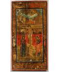 A RUSSIAN ICON OF THE CRUCIFIXION OF CHRIST c 1830