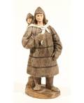 A PORCELAIN GARDNER FIGURE OF AN ESKIMO AND CHILD Gardner Porcelain Factory late 19TH C