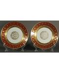 A PAIR OF GURIEV PORCELAIN SERVICE PLATES IMPERIAL PORCELAIN MANUFACTORY 1890