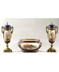 A SET OF SEVRES STYLE VASES 19TH CENTURY pair of covered