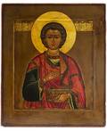 A RUSSIAN ICON OF SAINT PANTALEIMON 19TH CENTURY